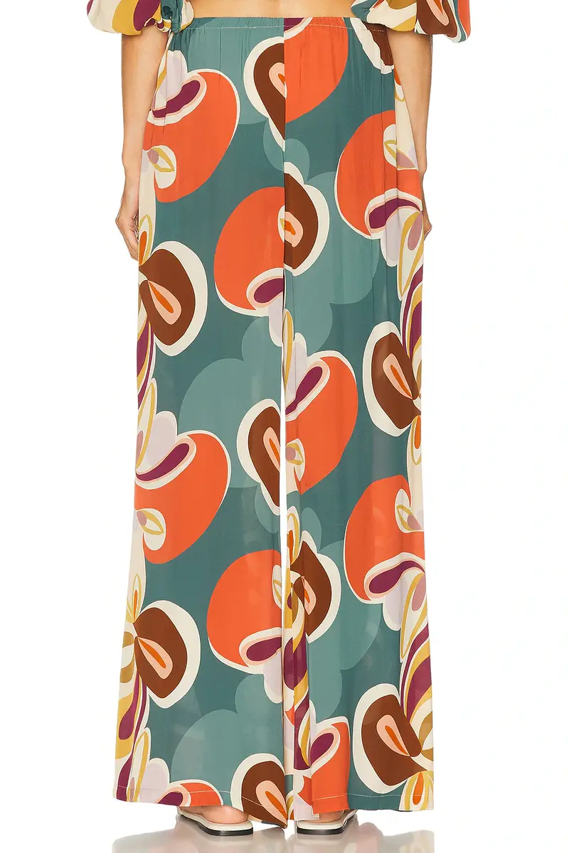 ADRIANA DEGREAS Organic Floral Wide Leg Pant | Thumbnail 4