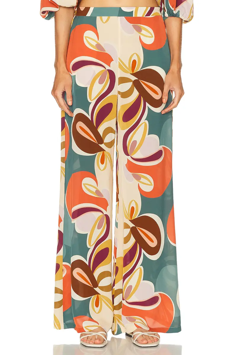 ADRIANA DEGREAS Organic Floral Wide Leg Pant | Image 1 ADRIANA DEGREAS Organic Floral Wide Leg Pant | Image 1