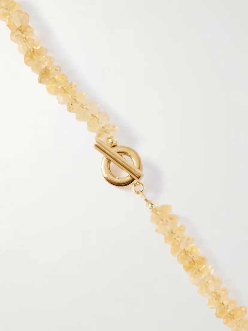 Jennifer Behr Roma Gold-plated, Citrine, Shell And Crystal Necklace | Thumbnail 3 Jennifer Behr Roma Gold-plated, Citrine, Shell And Crystal Necklace | Thumbnail 3