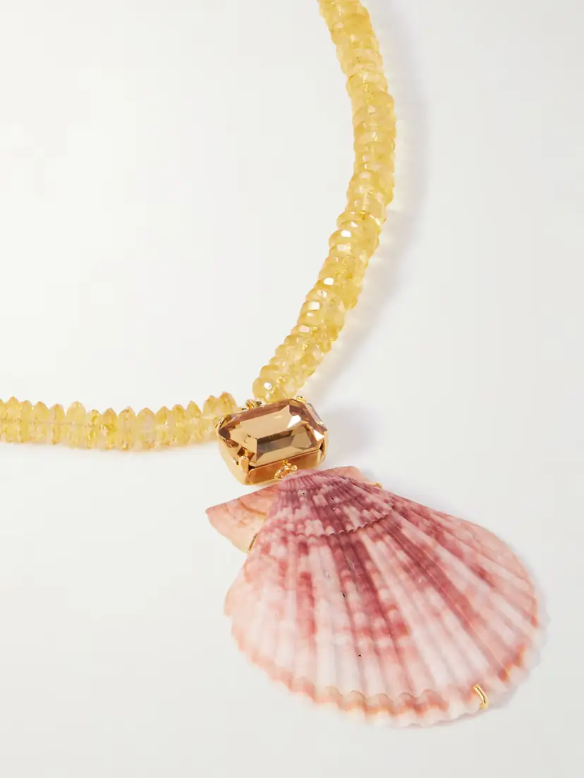 Jennifer Behr Roma Gold-plated, Citrine, Shell And Crystal Necklace | Thumbnail 4 Jennifer Behr Roma Gold-plated, Citrine, Shell And Crystal Necklace | Thumbnail 4