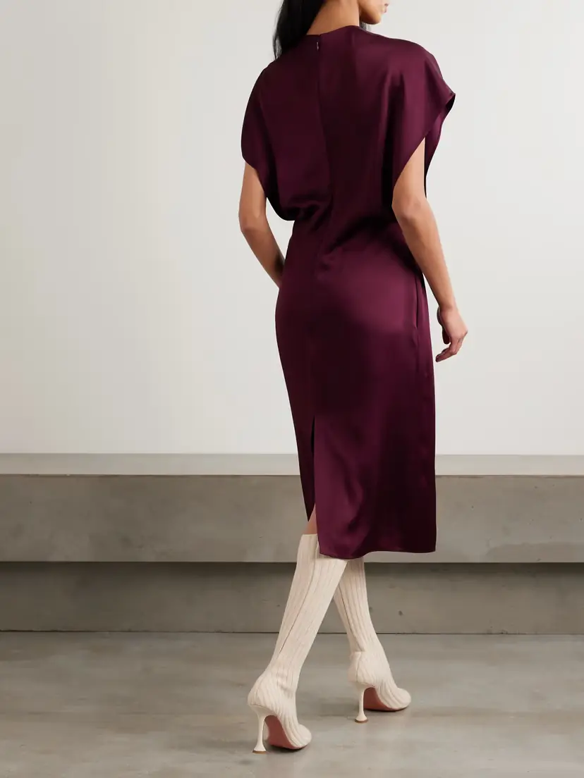 Stella McCartney Draped Satin Midi Dress | Thumbnail 3 Stella McCartney Draped Satin Midi Dress | Thumbnail 3