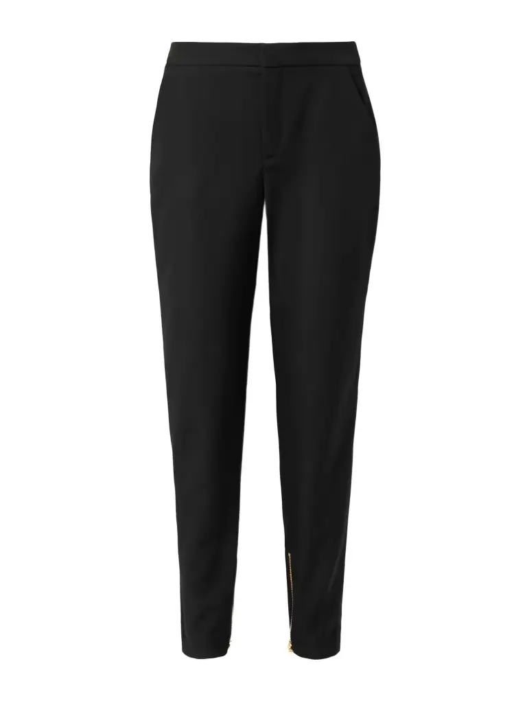 Balmain Satin-trimmed Wool Straight-leg Pants | Image 1 Balmain Satin-trimmed Wool Straight-leg Pants | Image 1