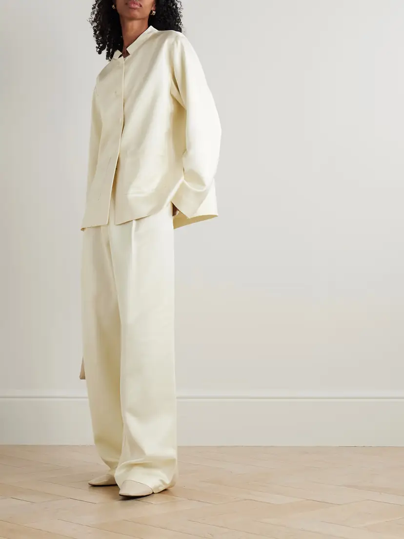 RÓHE Pleated Satin Wide-leg Pants | Thumbnail 2 RÓHE Pleated Satin Wide-leg Pants | Thumbnail 2