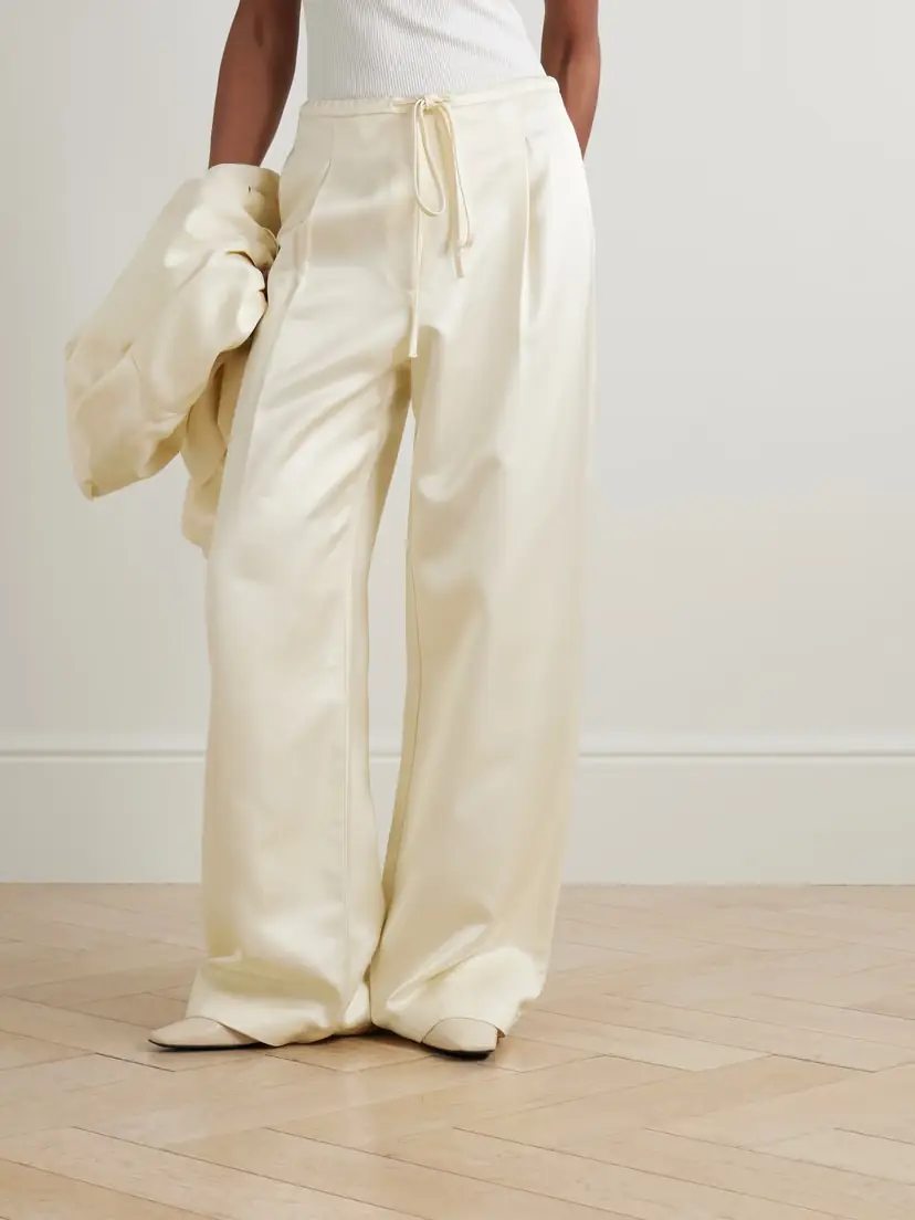 RÓHE Pleated Satin Wide-leg Pants | Thumbnail 3 RÓHE Pleated Satin Wide-leg Pants | Thumbnail 3