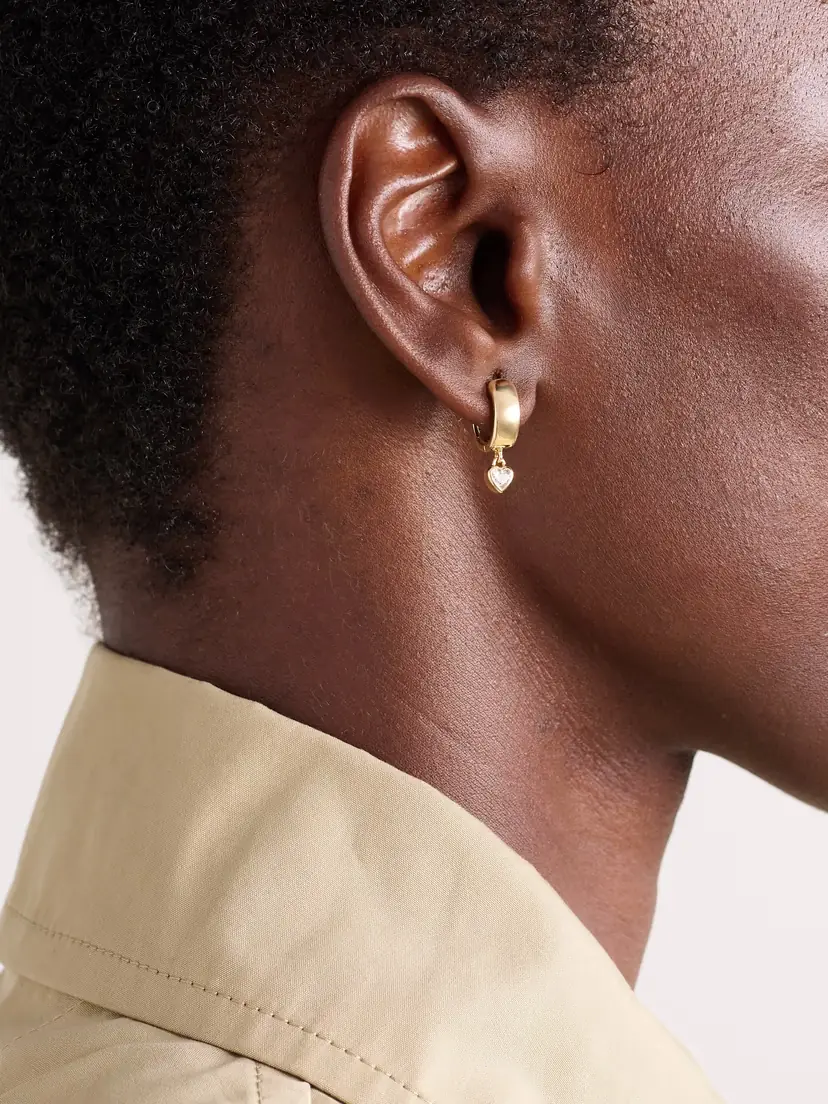 Roxanne First Everyday Drop 14-karat Gold Diamond Hoop Earrings | Thumbnail 2 Roxanne First Everyday Drop 14-karat Gold Diamond Hoop Earrings | Thumbnail 2