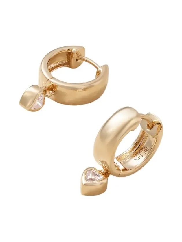 Everyday Drop 14-karat Gold Diamond Hoop Earrings