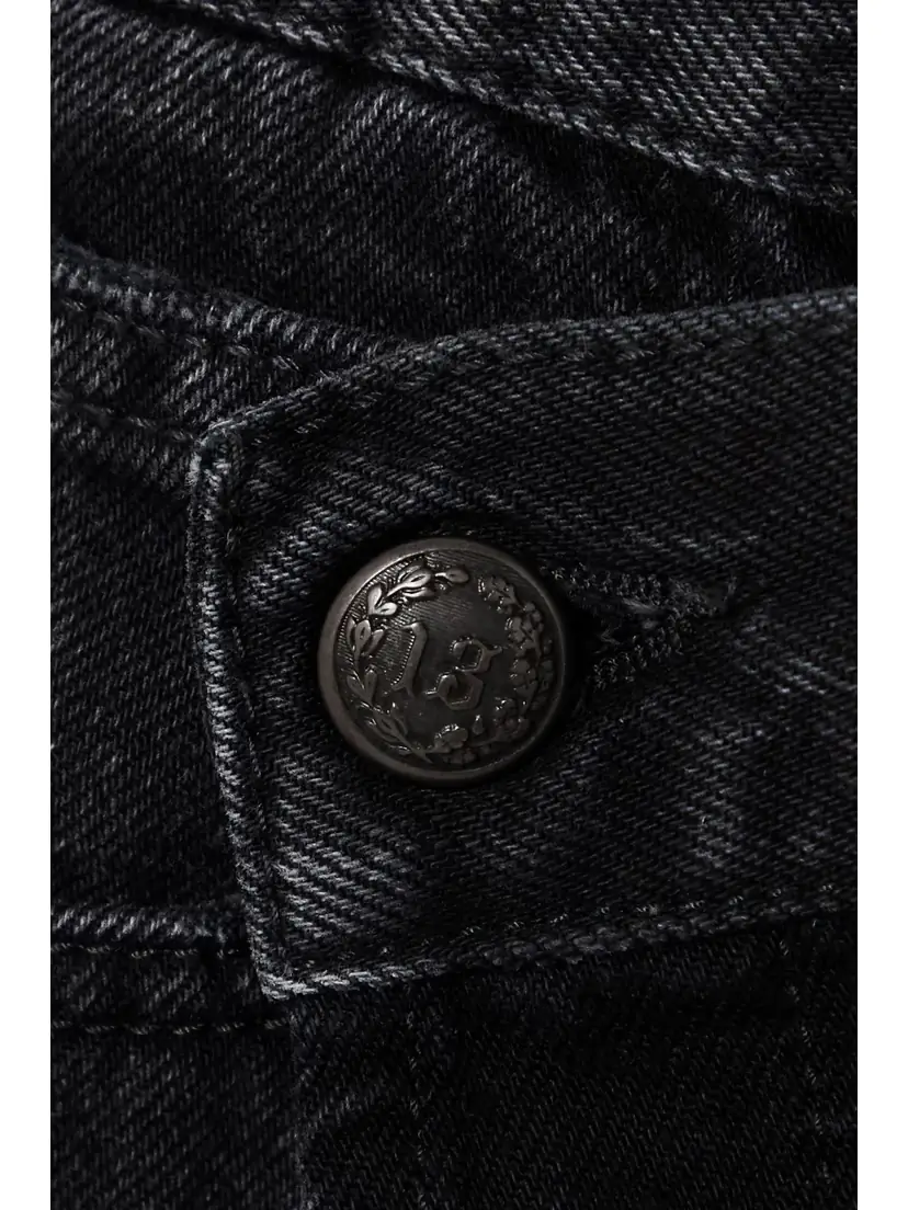 R13 Crossover Asymmetric Distressed Denim Shorts | Thumbnail 4