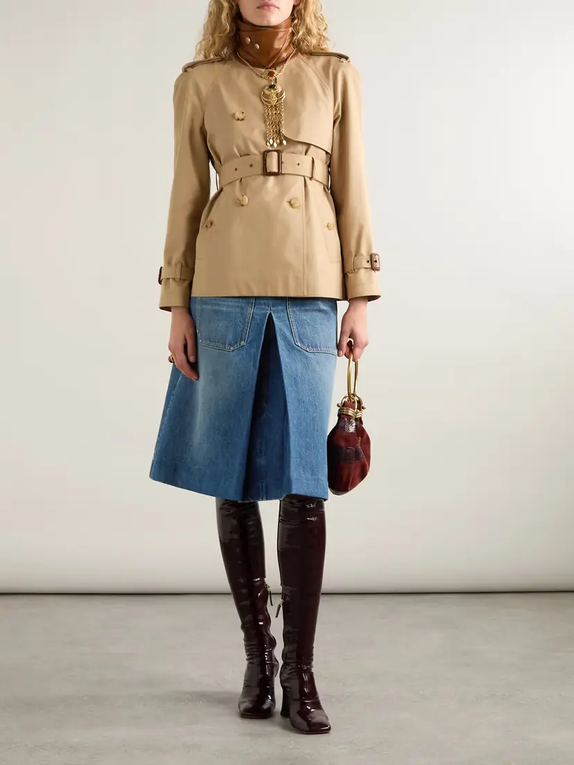 Chloé Pleated Paneled Denim Midi Skirt | Thumbnail 2 Chloé Pleated Paneled Denim Midi Skirt | Thumbnail 2