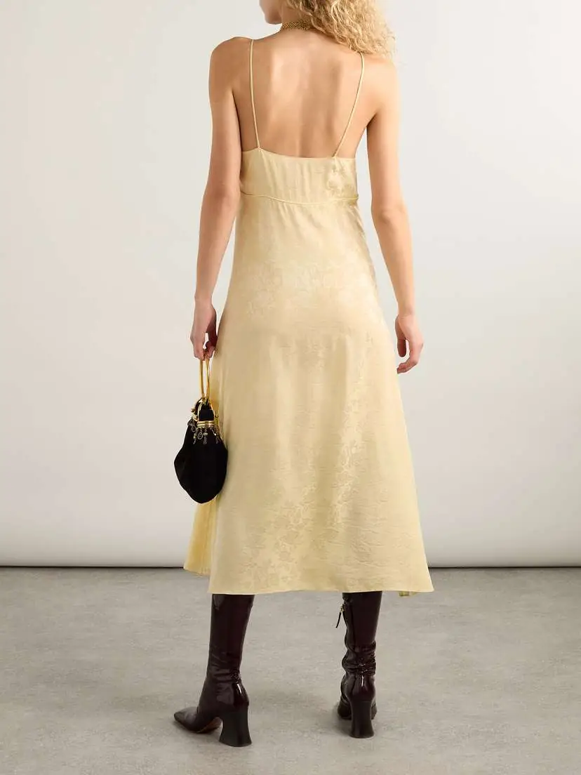 Chloé Lace-trimmed Floral-jacquard Silk Midi Dress | Thumbnail 4