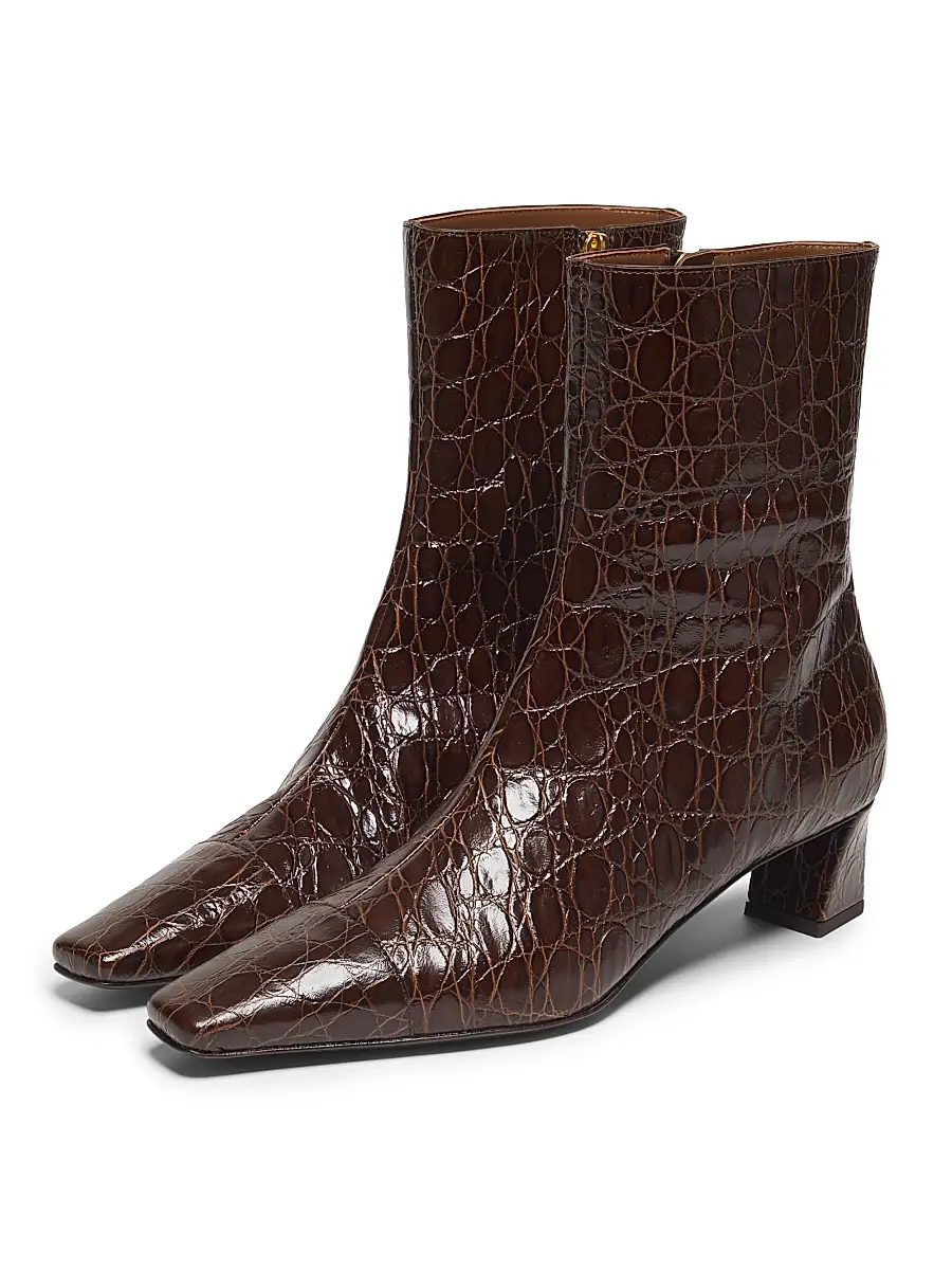 Giuseppe Zanotti Women's Brenda Embossed Leather 45MM Booties | Thumbnail 2 Giuseppe Zanotti Women's Brenda Embossed Leather 45MM Booties | Thumbnail 2