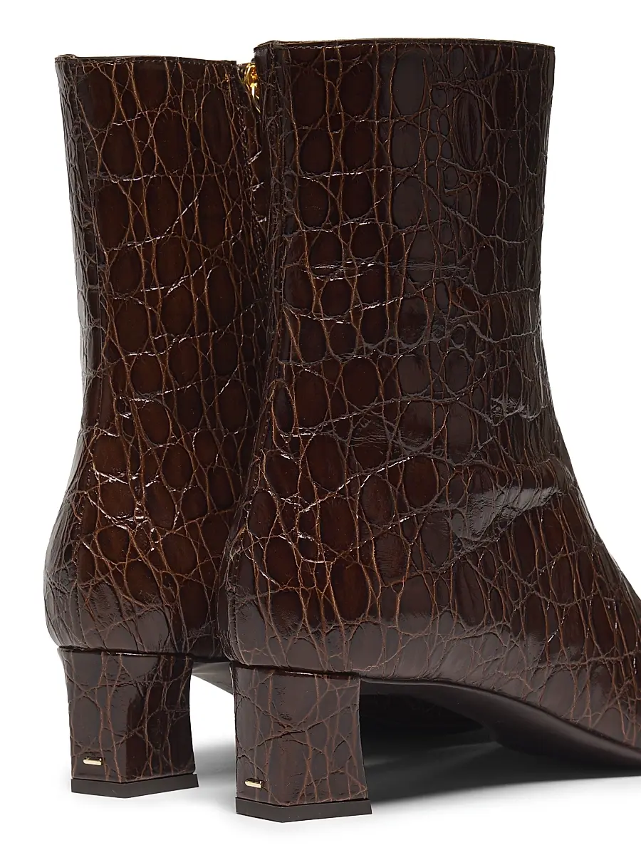 Giuseppe Zanotti Women's Brenda Embossed Leather 45MM Booties | Thumbnail 3 Giuseppe Zanotti Women's Brenda Embossed Leather 45MM Booties | Thumbnail 3