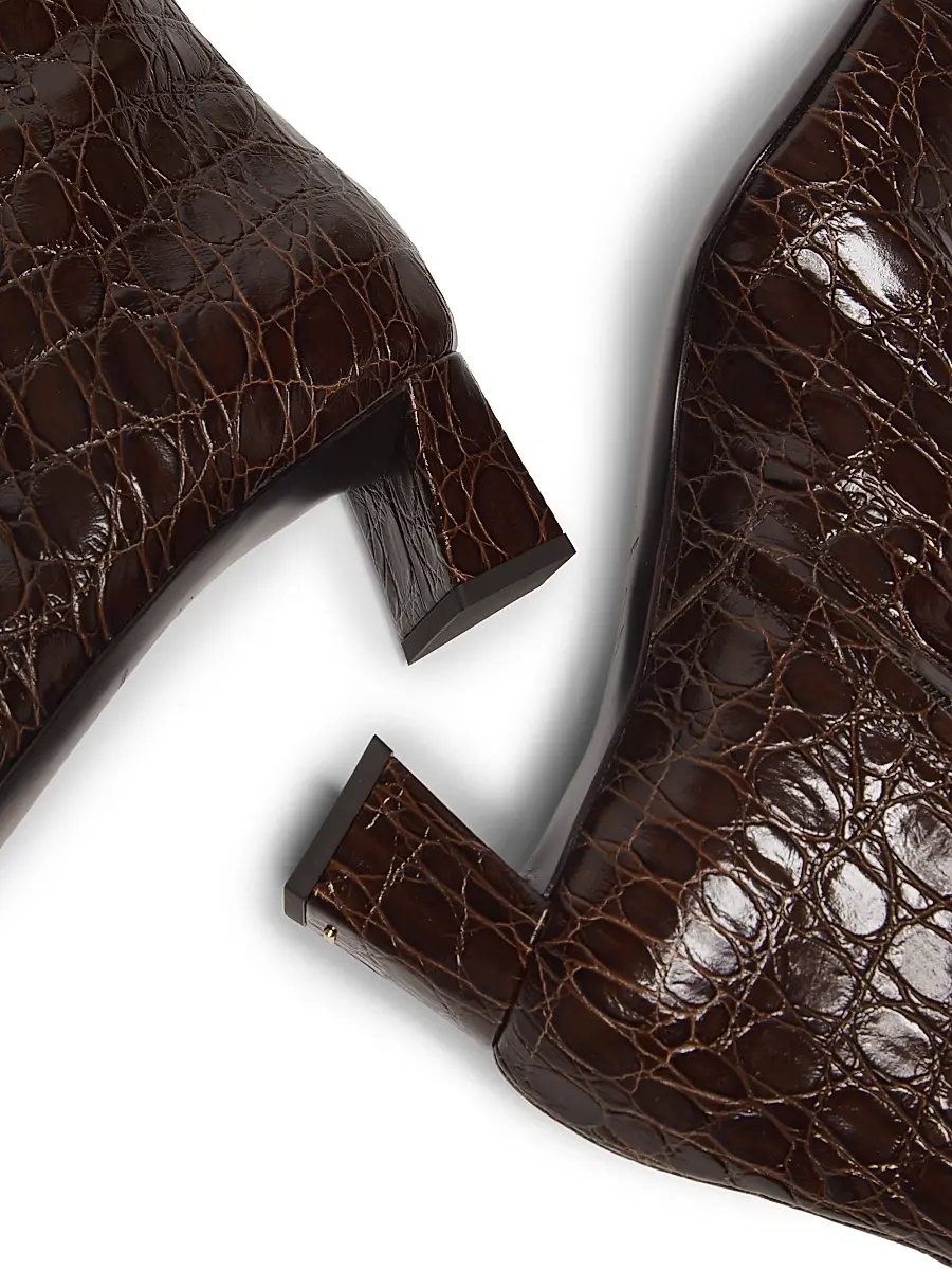 Giuseppe Zanotti Women's Brenda Embossed Leather 45MM Booties | Thumbnail 5 Giuseppe Zanotti Women's Brenda Embossed Leather 45MM Booties | Thumbnail 5