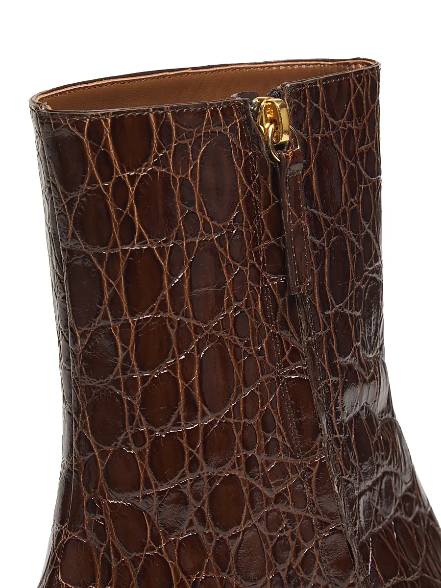 Giuseppe Zanotti Women's Brenda Embossed Leather 45MM Booties | Thumbnail 6 Giuseppe Zanotti Women's Brenda Embossed Leather 45MM Booties | Thumbnail 6