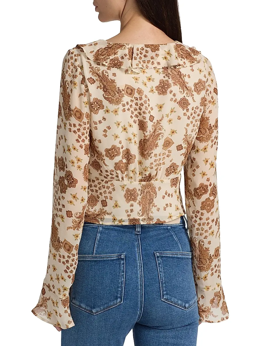 PAIGE Women's Delamar Paisley Silk Blouse | Thumbnail 5 PAIGE Women's Delamar Paisley Silk Blouse | Thumbnail 5