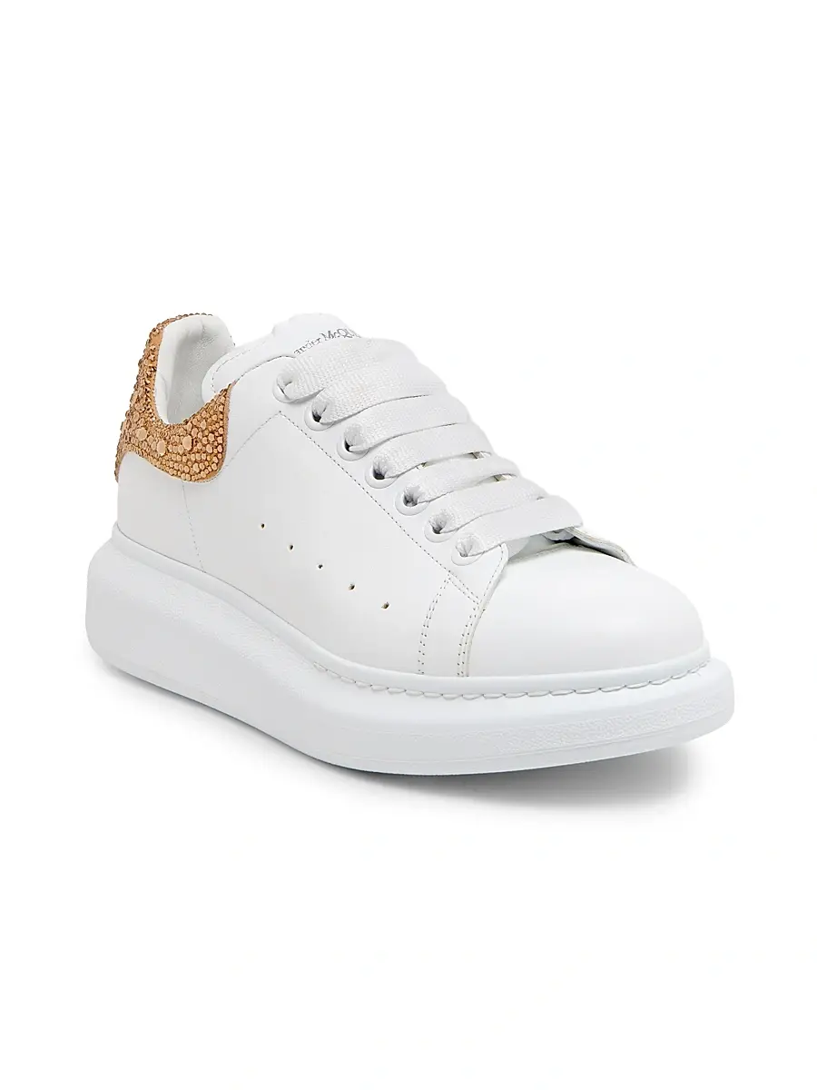 Alexander McQueen Women's Leather Oversized Low-Top Sneakers | Thumbnail 2 Alexander McQueen Women's Leather Oversized Low-Top Sneakers | Thumbnail 2