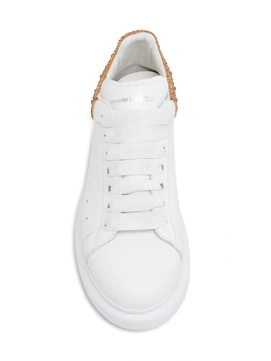 Alexander McQueen Women's Leather Oversized Low-Top Sneakers | Thumbnail 4 Alexander McQueen Women's Leather Oversized Low-Top Sneakers | Thumbnail 4