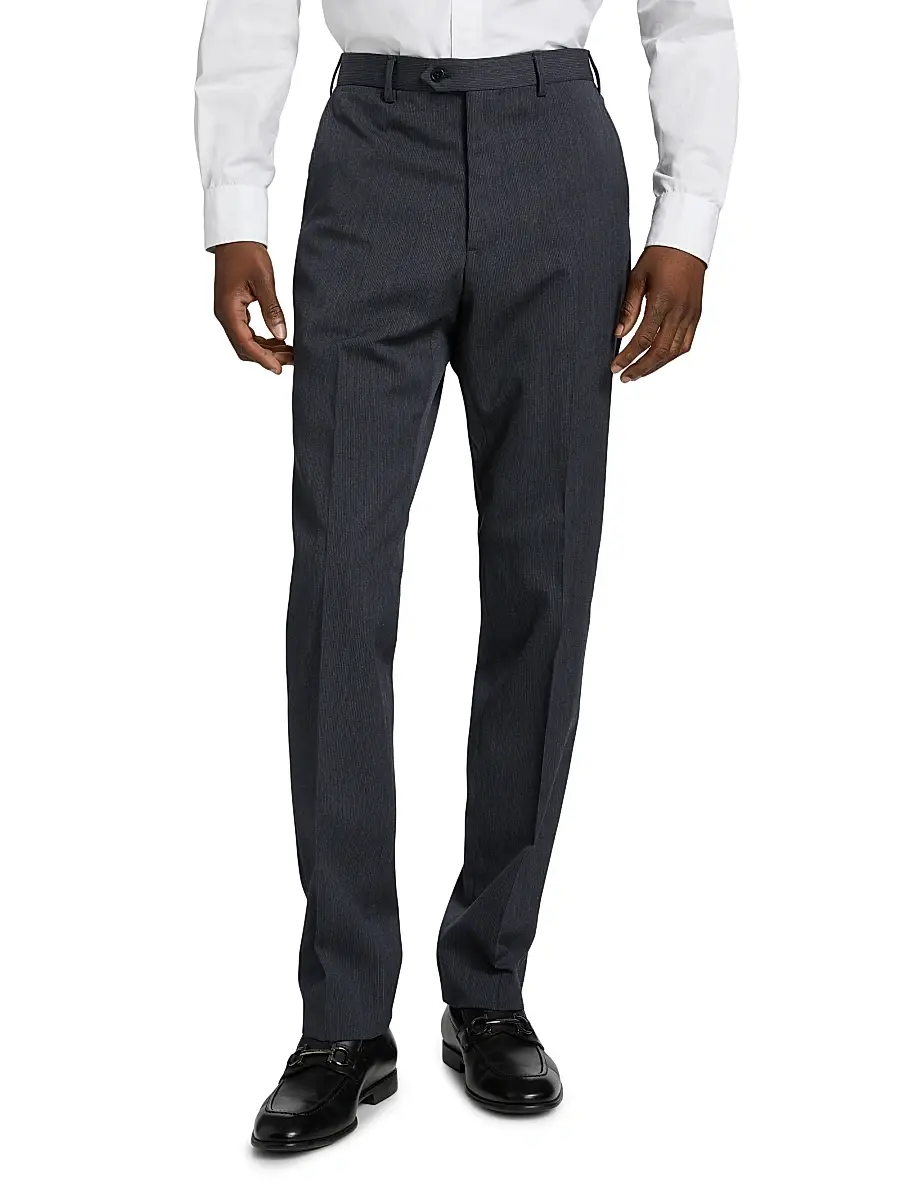Emporio Armani Men's Flat Front Wool Trousers | Thumbnail 3 Emporio Armani Men's Flat Front Wool Trousers | Thumbnail 3