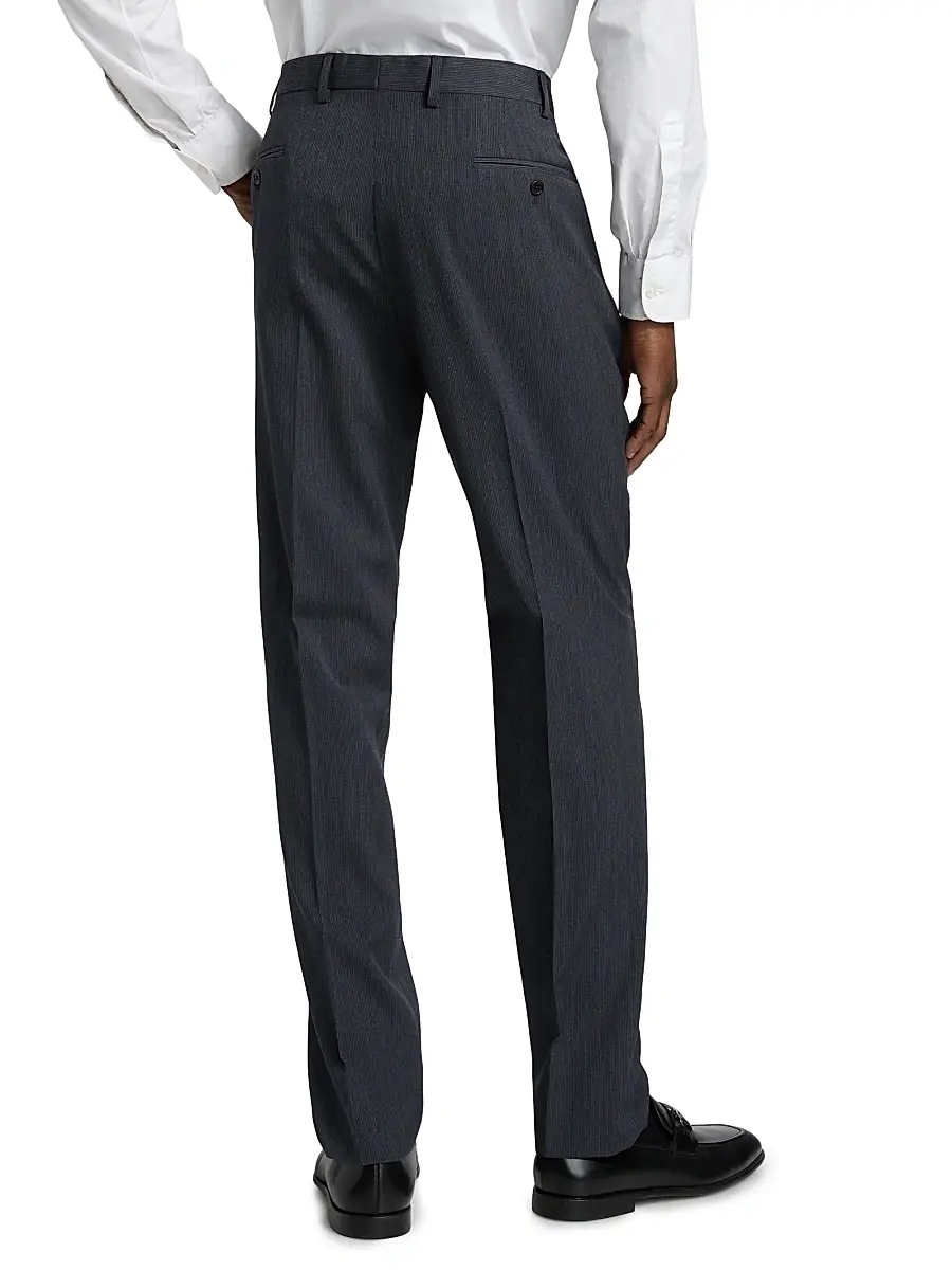 Emporio Armani Men's Flat Front Wool Trousers | Thumbnail 5 Emporio Armani Men's Flat Front Wool Trousers | Thumbnail 5
