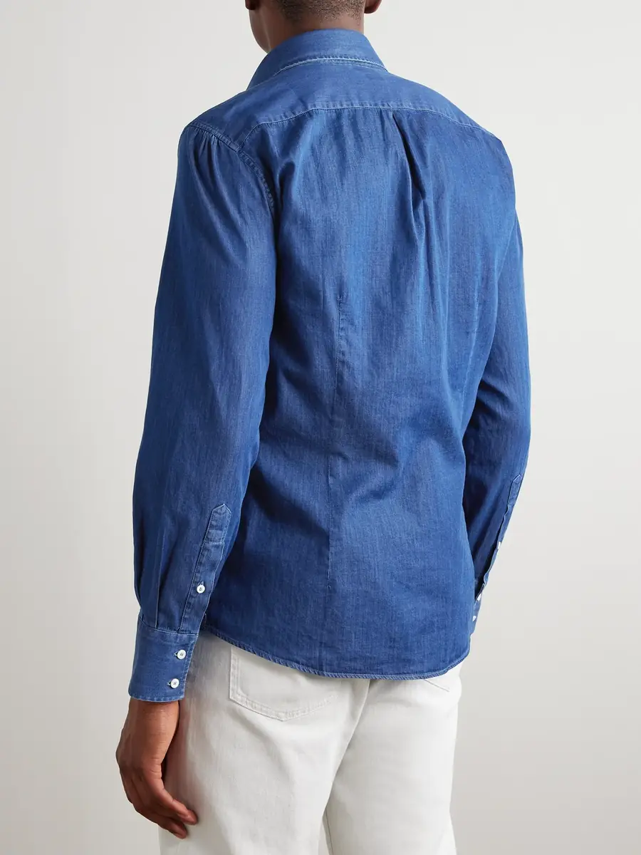 Brunello Cucinelli lim-Fit Cutaway-Collar Cotton Shirt - Men | Thumbnail 4 Brunello Cucinelli lim-Fit Cutaway-Collar Cotton Shirt - Men | Thumbnail 4