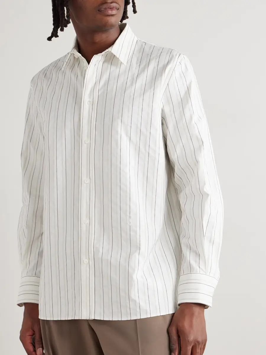 Saint Laurent Striped Cotton Shirt - Men | Thumbnail 3