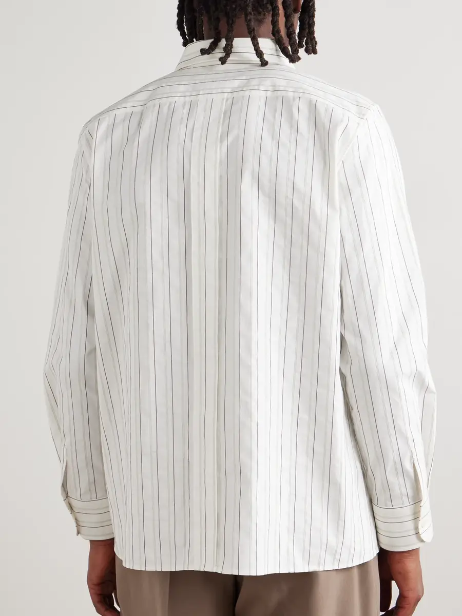 Saint Laurent Striped Cotton Shirt - Men | Thumbnail 4