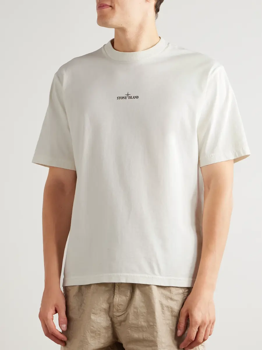 Stone Island Logo-Print Cotton-Jersey T-Shirt - Men | Thumbnail 3 Stone Island Logo-Print Cotton-Jersey T-Shirt - Men | Thumbnail 3