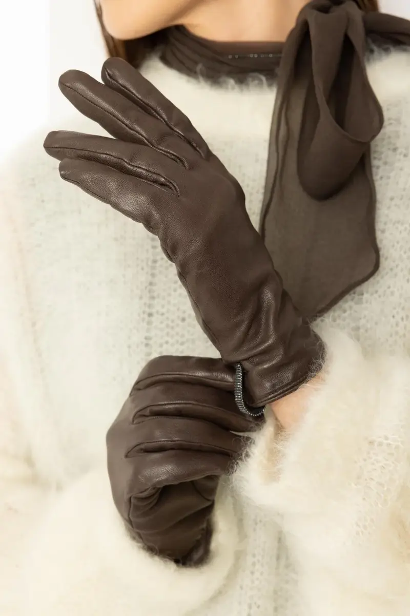 Brunello Cucinelli Shiny Biker Gloves | Thumbnail 4