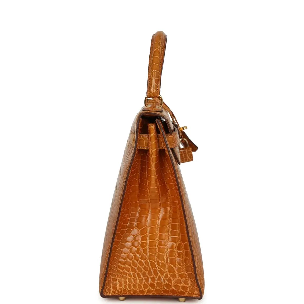 HERMÈS Vintage Hermes Kelly Sellier 28 Saffron Porosus Crocodile Gold Hardware | Thumbnail 4 HERMÈS Vintage Hermes Kelly Sellier 28 Saffron Porosus Crocodile Gold Hardware | Thumbnail 4