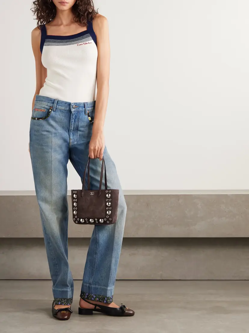 Valentino Garavani Embroidered Striped Wool Tank Top | Thumbnail 2
