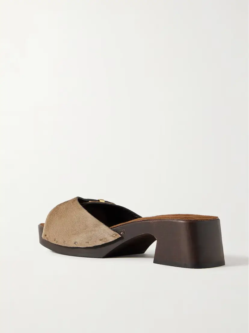 Khaite Britt Buckled Calf Hair Mules | Thumbnail 3
