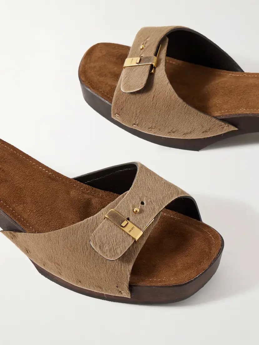 Khaite Britt Buckled Calf Hair Mules | Thumbnail 4