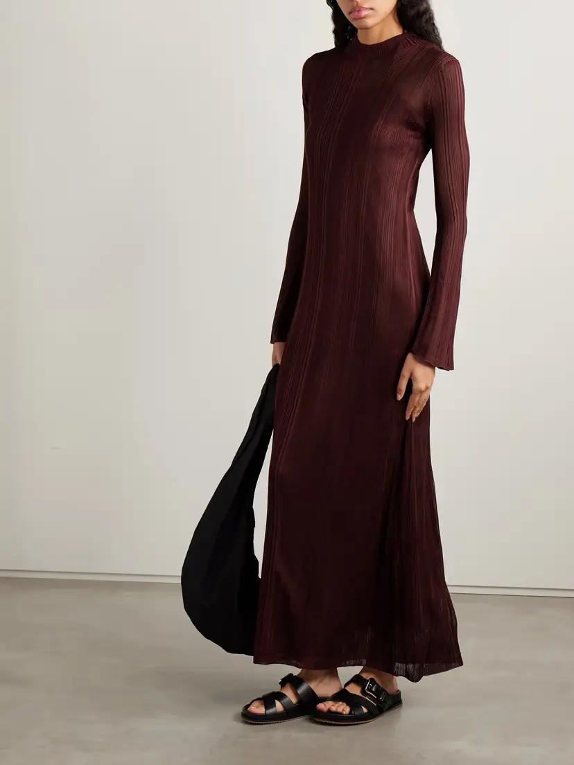Gabriela Hearst Atira Ribbed Organic Silk Maxi Dress | Thumbnail 2 Gabriela Hearst Atira Ribbed Organic Silk Maxi Dress | Thumbnail 2