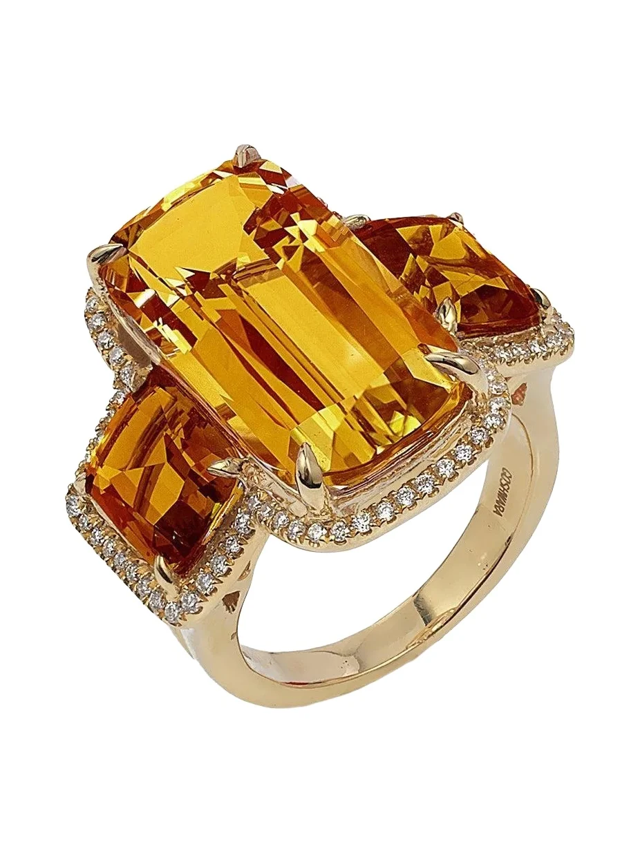 Citrine Three Stone Gossip Ring Citrine Three Stone Gossip Ring