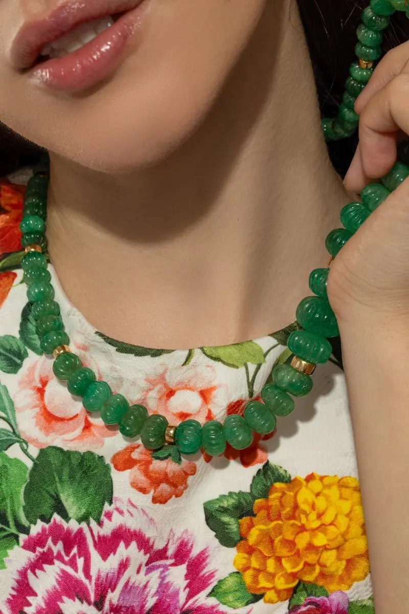 GOSHWARA Emerald Fluted Beads G-One Necklace | Thumbnail 5