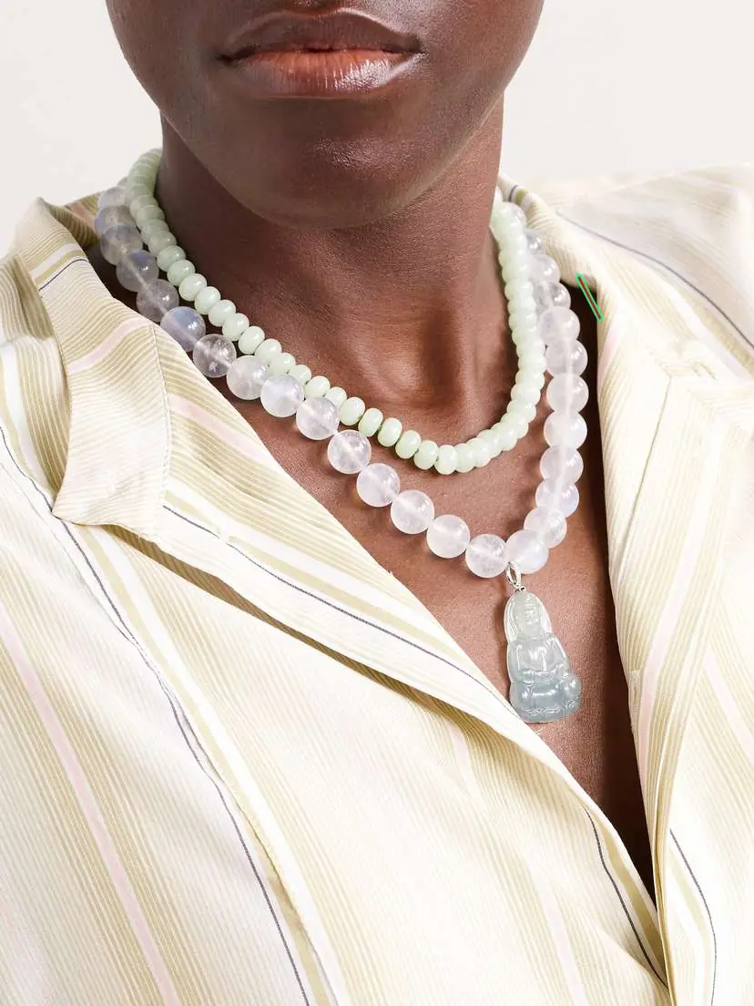 JIA JIA Moon Goddess Buddha 18-karat White Gold Multi-stone Necklace | Thumbnail 5 JIA JIA Moon Goddess Buddha 18-karat White Gold Multi-stone Necklace | Thumbnail 5