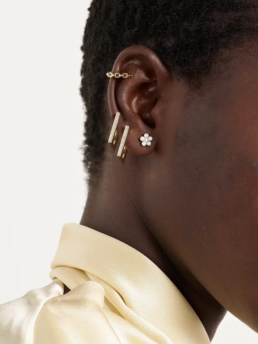 Mizuki 14-karat Gold, Pearl And Diamond Earrings - White | Thumbnail 4 Mizuki 14-karat Gold, Pearl And Diamond Earrings - White | Thumbnail 4