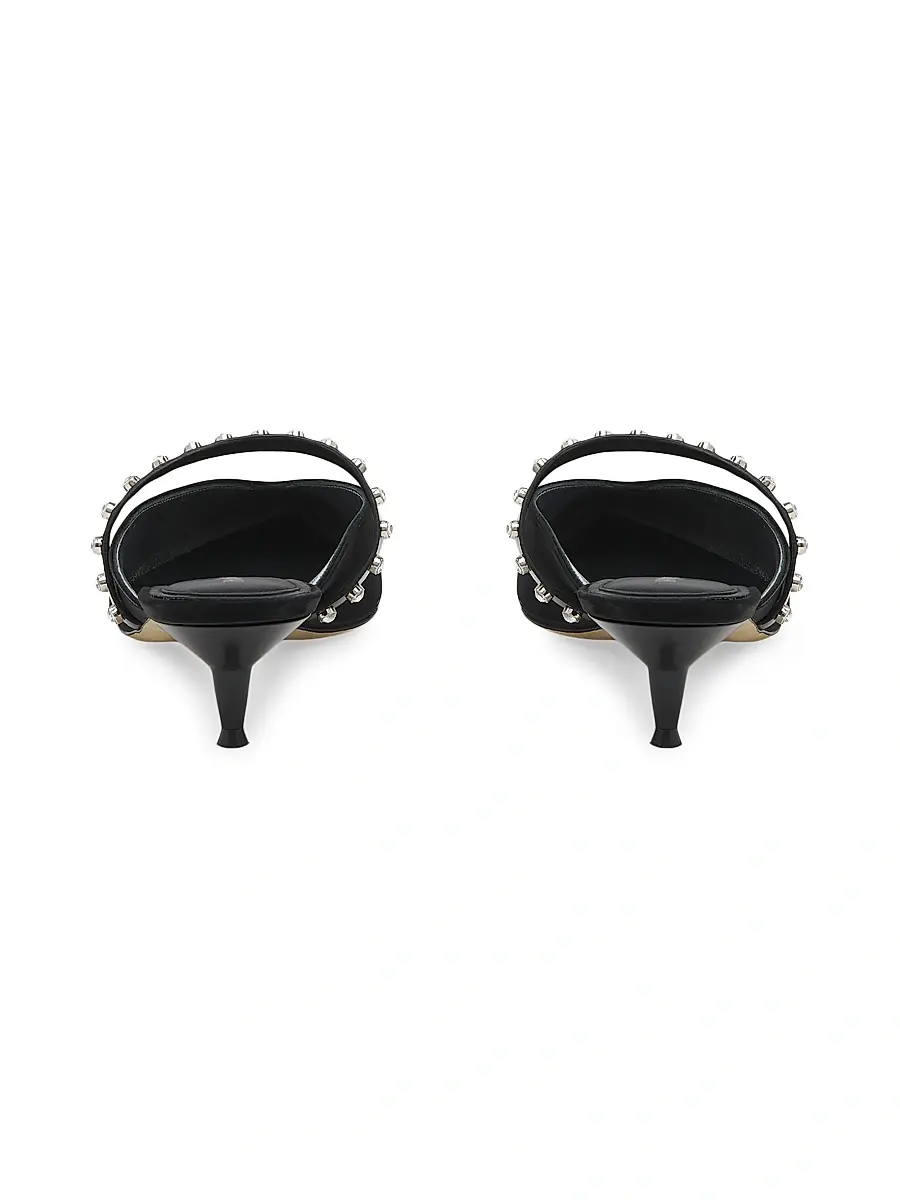 Alexander McQueen Women's Embellished Leather 40MM Mules | Thumbnail 3 Alexander McQueen Women's Embellished Leather 40MM Mules | Thumbnail 3