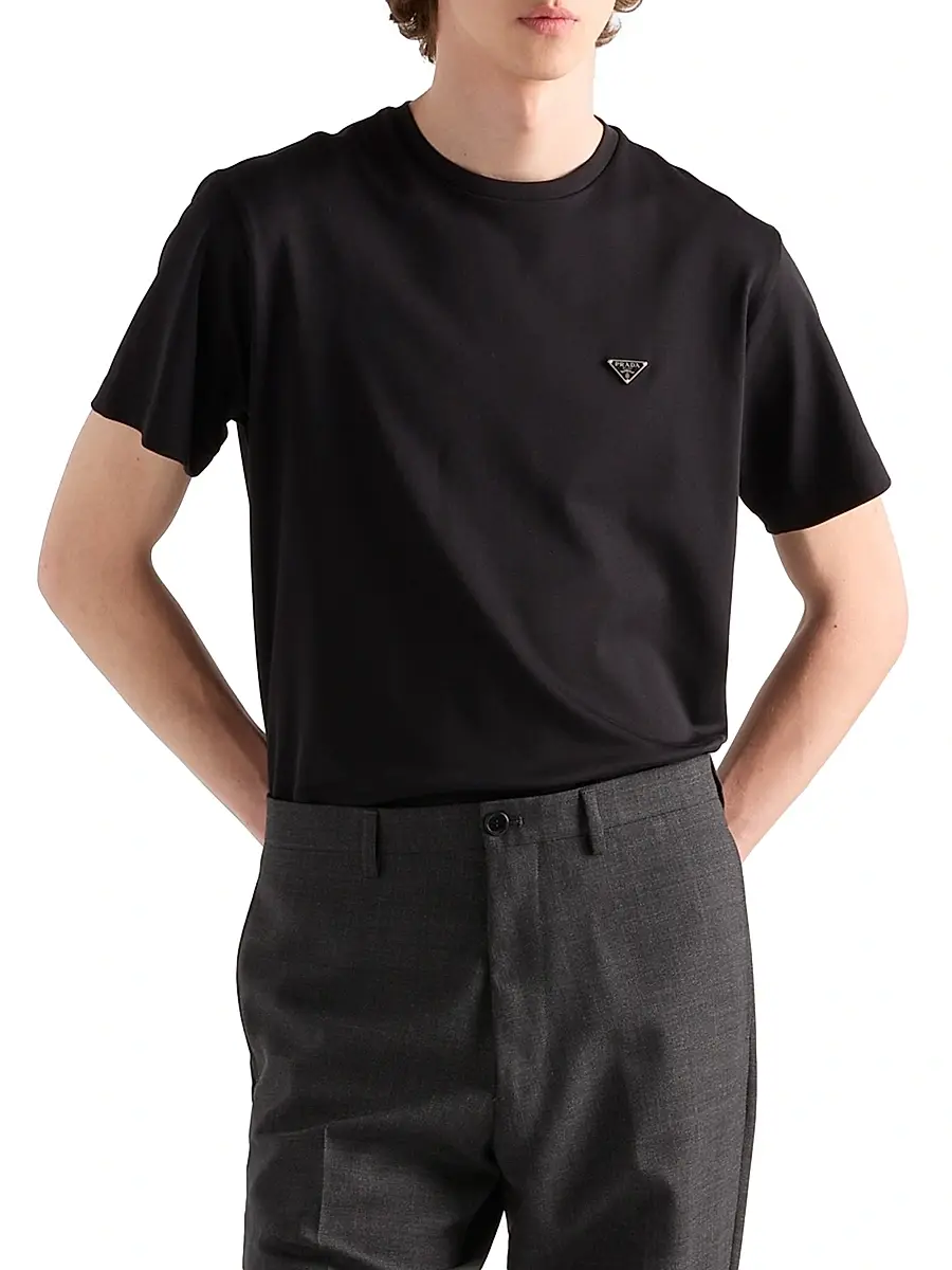 Prada Men's Cotton T-Shirt - White | Thumbnail 7