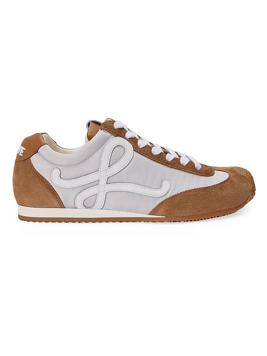 LOEWE Women's Ballet Runner 2.0 Low-Top Sneakers - Grey White Tan | Image 1 LOEWE Women's Ballet Runner 2.0 Low-Top Sneakers - Grey White Tan | Image 1