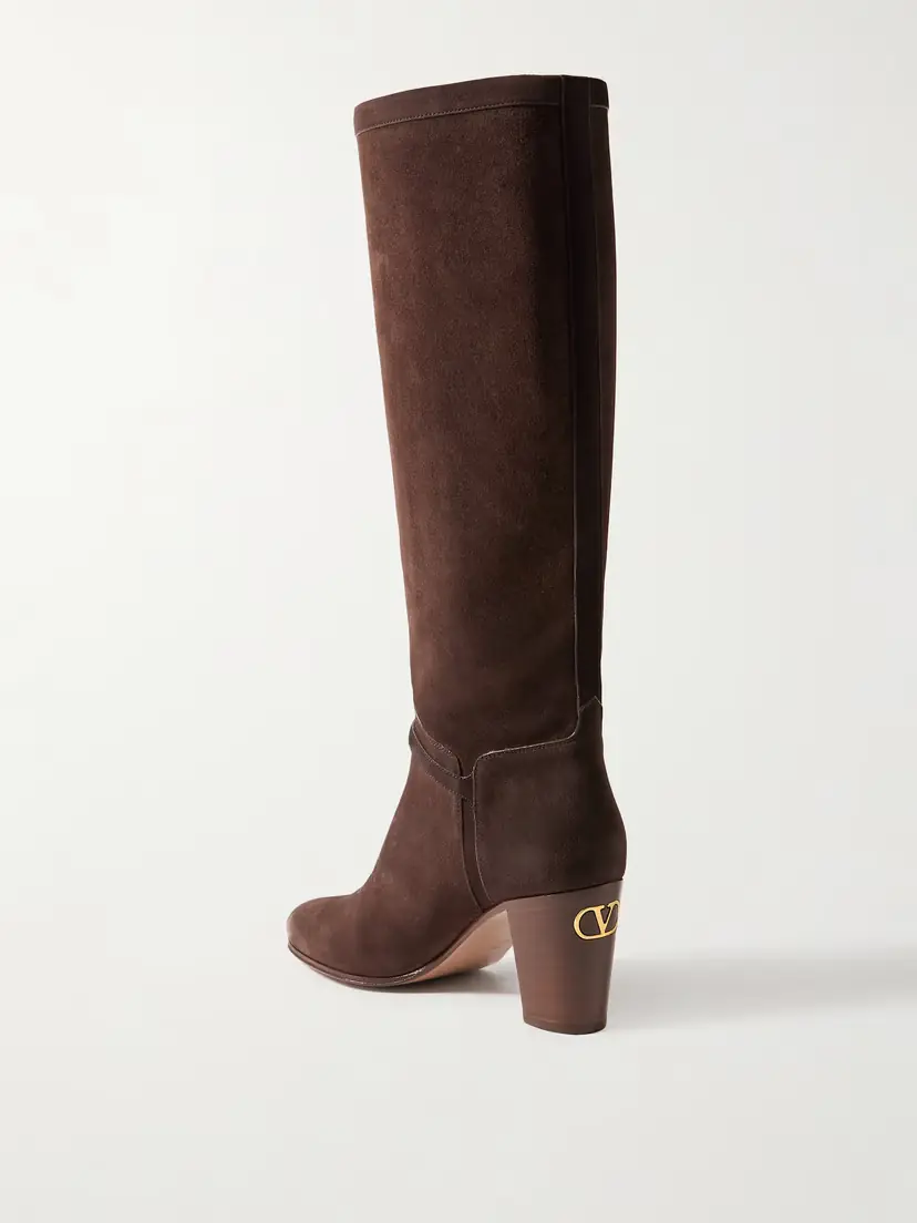 Valentino Garavani Pattie 75 Buckle-embellished Suede Knee Boots | Thumbnail 3 Valentino Garavani Pattie 75 Buckle-embellished Suede Knee Boots | Thumbnail 3