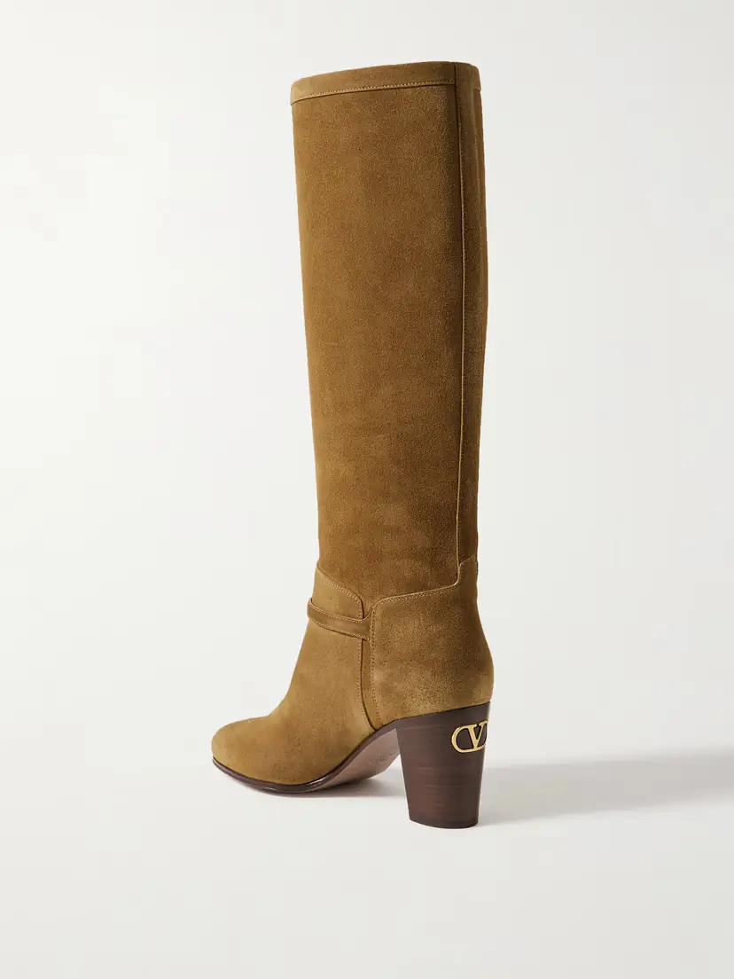 Valentino Garavani Pattie 75 Buckle-embellished Suede Knee Boots | Thumbnail 3 Valentino Garavani Pattie 75 Buckle-embellished Suede Knee Boots | Thumbnail 3