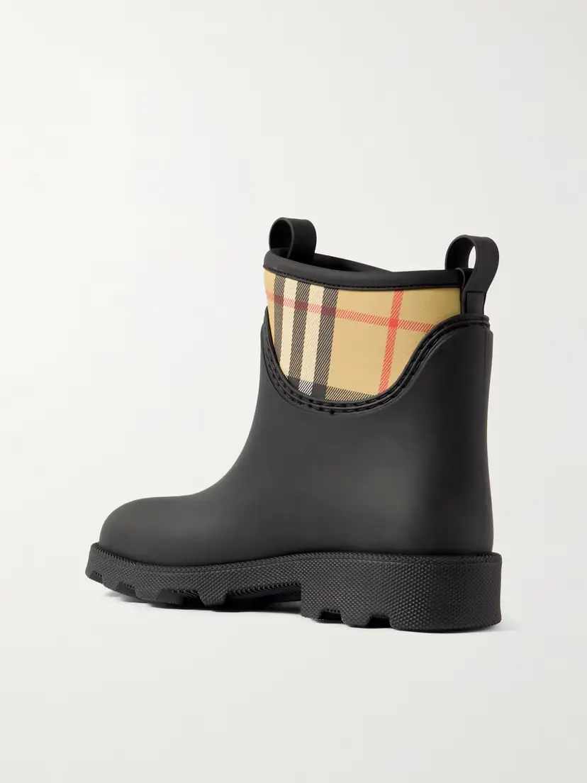 Burberry Checked Nylon-paneled Rubber Ankle Boots | Thumbnail 3 Burberry Checked Nylon-paneled Rubber Ankle Boots | Thumbnail 3