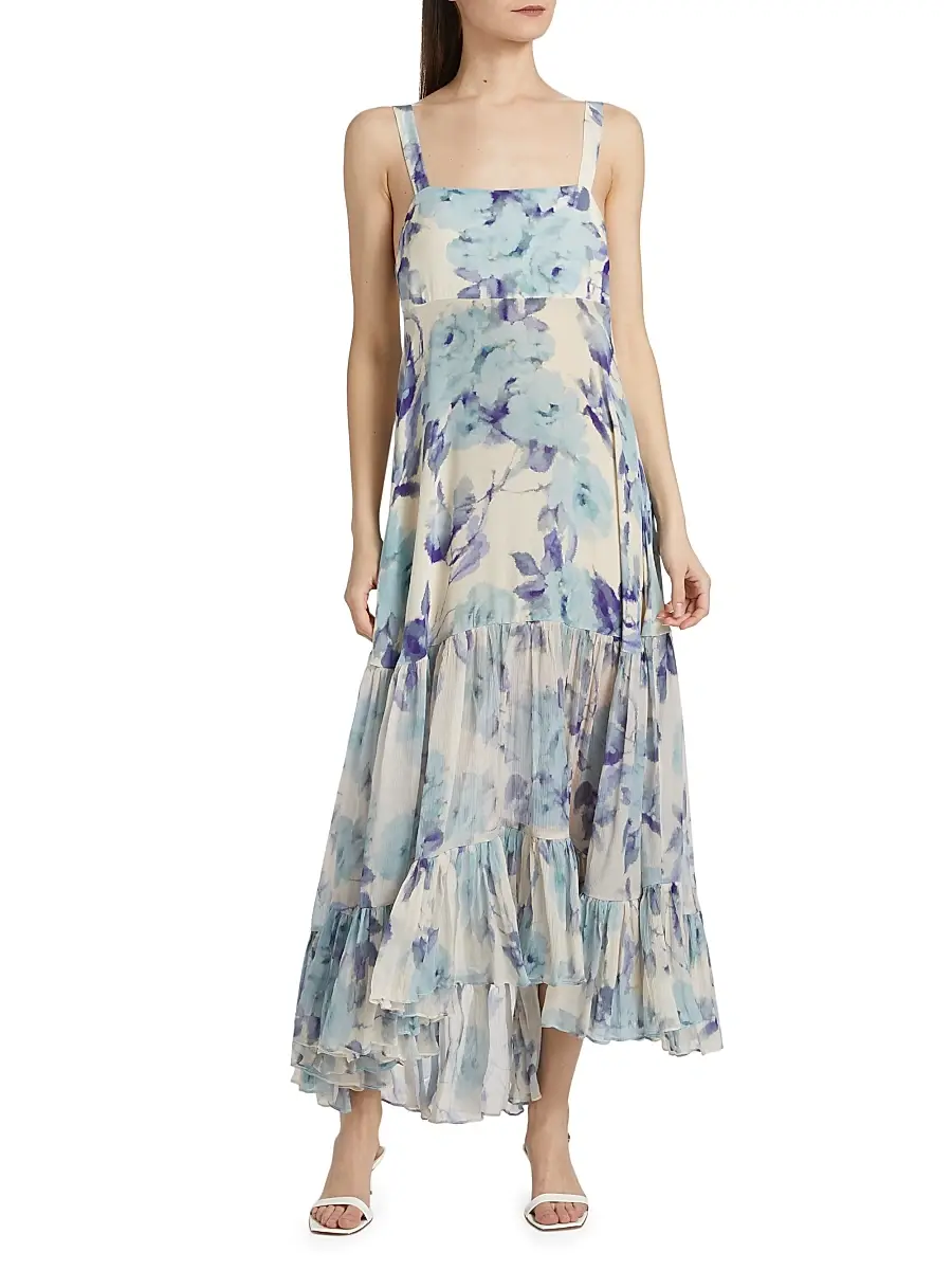 AZEEZA Women's Bellevue Silk Chiffon Maxi Dress | Thumbnail 3