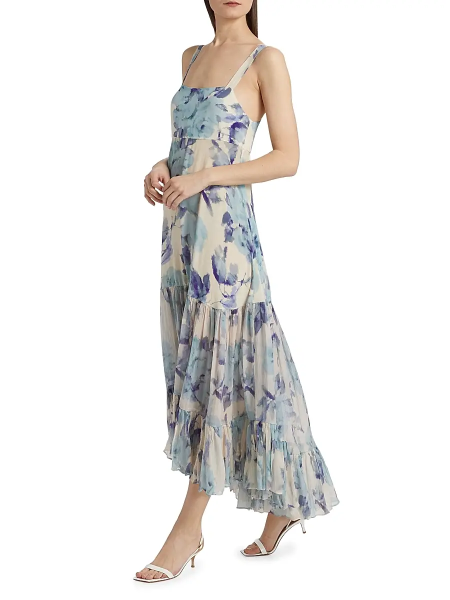 AZEEZA Women's Bellevue Silk Chiffon Maxi Dress | Thumbnail 4
