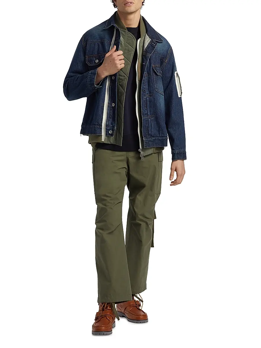Sacai Men's Denim x Nylon Twill Jacket | Thumbnail 2 Sacai Men's Denim x Nylon Twill Jacket | Thumbnail 2