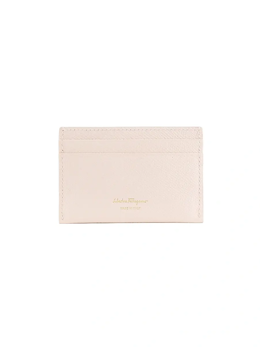 FERRAGAMO Women's New Gemini Leather Cardholder - Ballet Macaron | Thumbnail 2