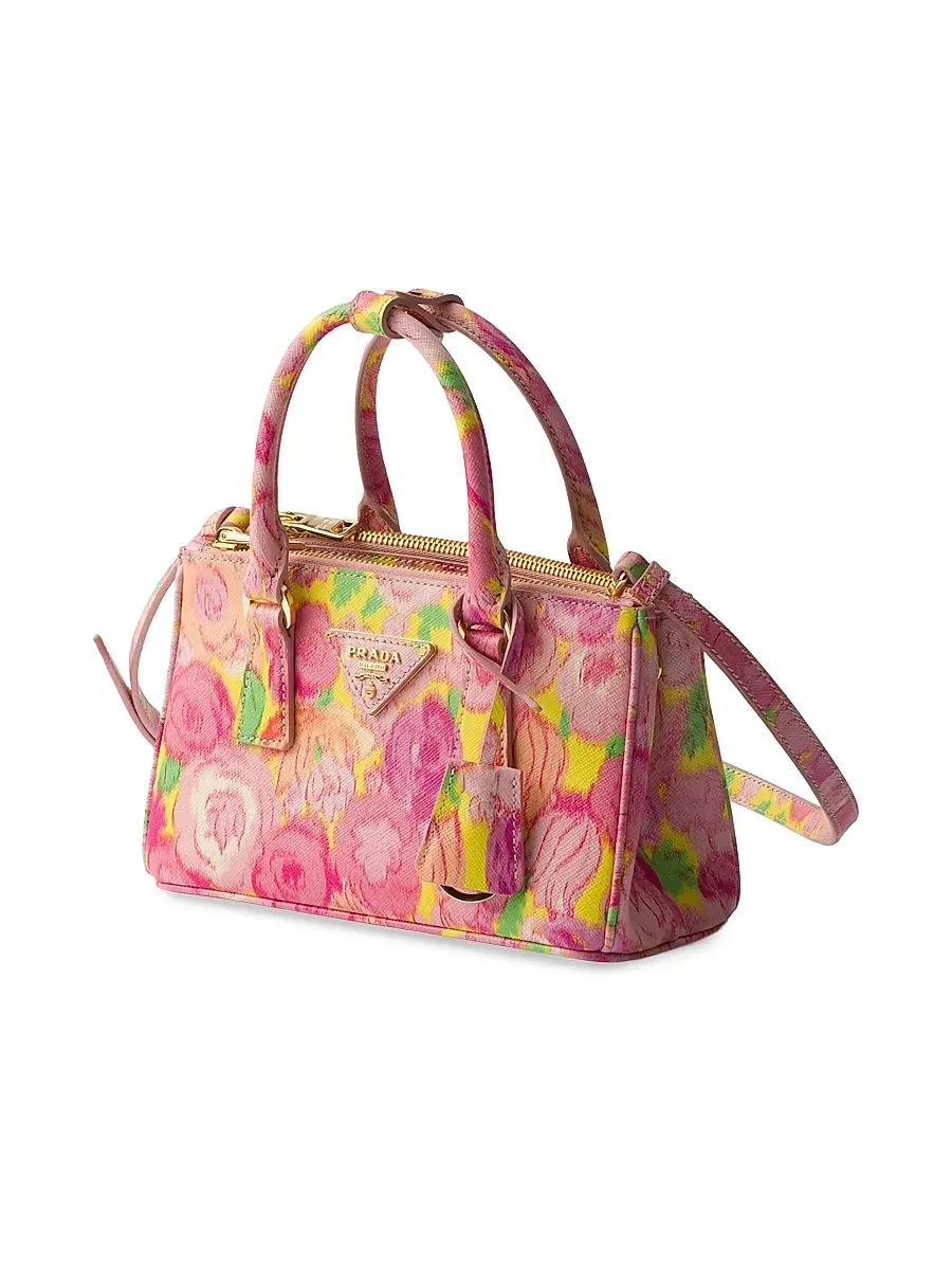 Prada Women's Galleria Printed Saffiano Leather Mini Top Handle Bag - Pink Multi | Thumbnail 2 Prada Women's Galleria Printed Saffiano Leather Mini Top Handle Bag - Pink Multi | Thumbnail 2