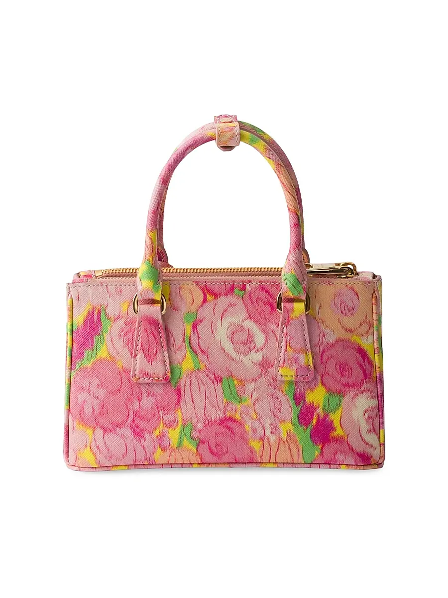 Prada Women's Galleria Printed Saffiano Leather Mini Top Handle Bag - Pink Multi | Thumbnail 3 Prada Women's Galleria Printed Saffiano Leather Mini Top Handle Bag - Pink Multi | Thumbnail 3