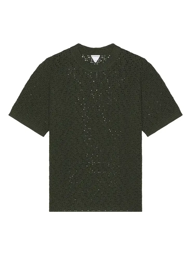 Bottega Veneta Cotton Crochet Knit Tee