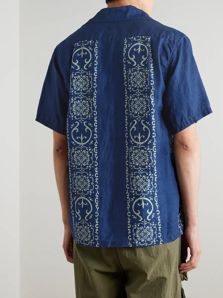 KAPITAL Camp-Collar Printed Linen Shirt - Men | Thumbnail 3 KAPITAL Camp-Collar Printed Linen Shirt - Men | Thumbnail 3